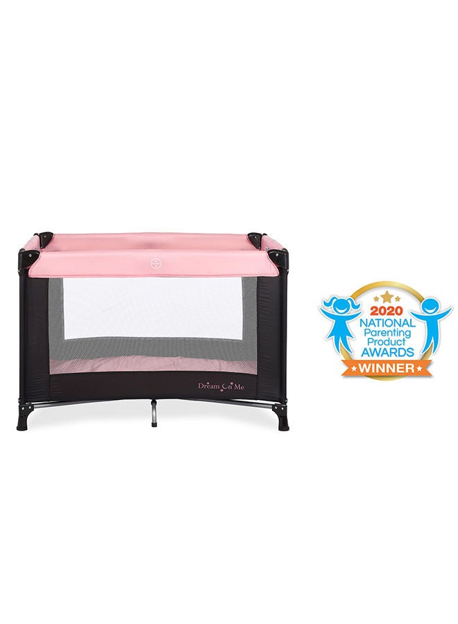 Dream On Me Nest Lightweight, Breathable Mesh, Portable Play Yard With Carry Bag And Shoulder Strap - Pink - Image 2
