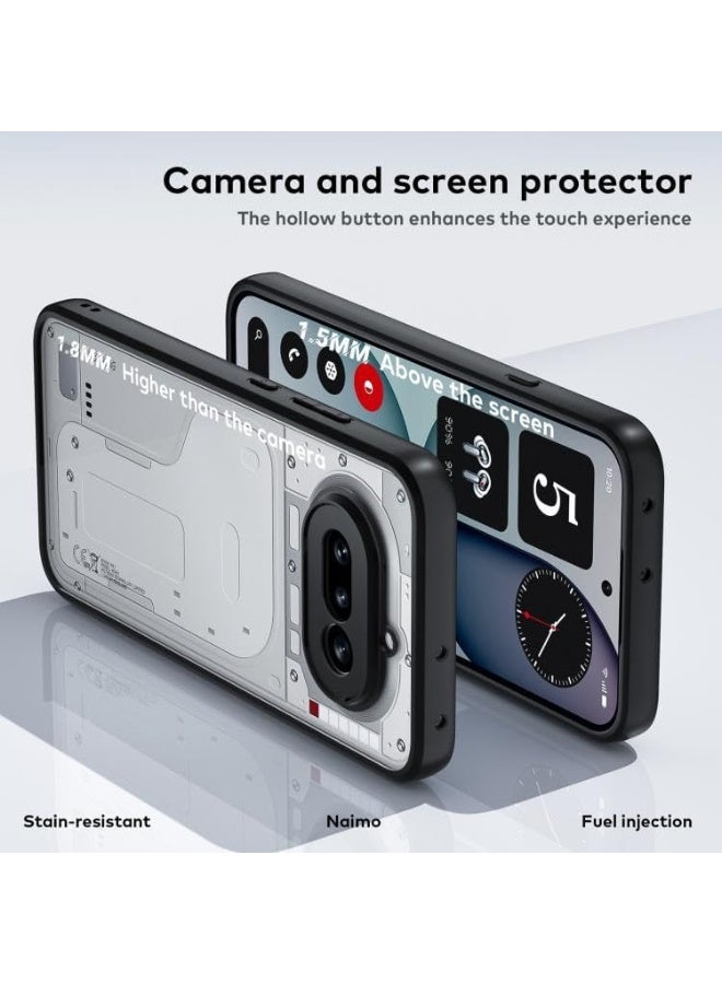 Case for Nothing Phone 4a Shockproof Crystal Clear Hard Back Cover Anti-Yellowing Case 360 Degree Protection TPU Bumper Transparent Back Cover Case - Image 3
