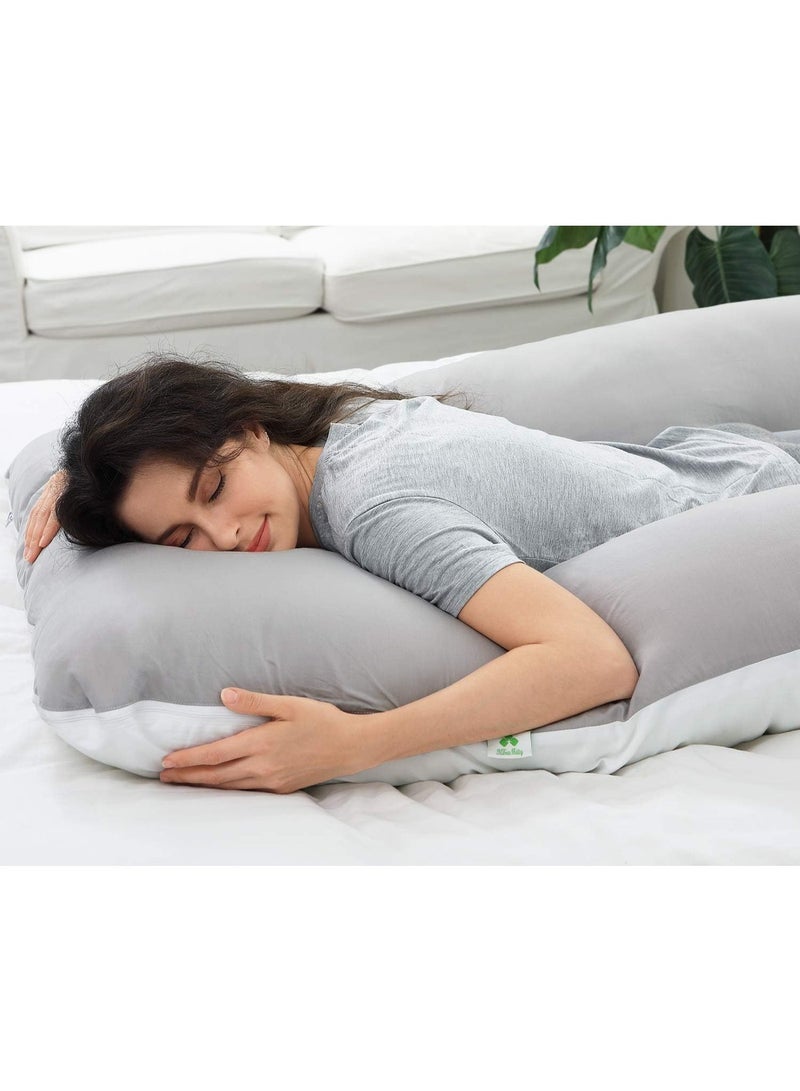 bunca Pregnancy pillow for back and belly support during and after pregnancy for safe and comfortable sleep, with a washable cover 🤰 - Pregnancy Pillow - Image 1