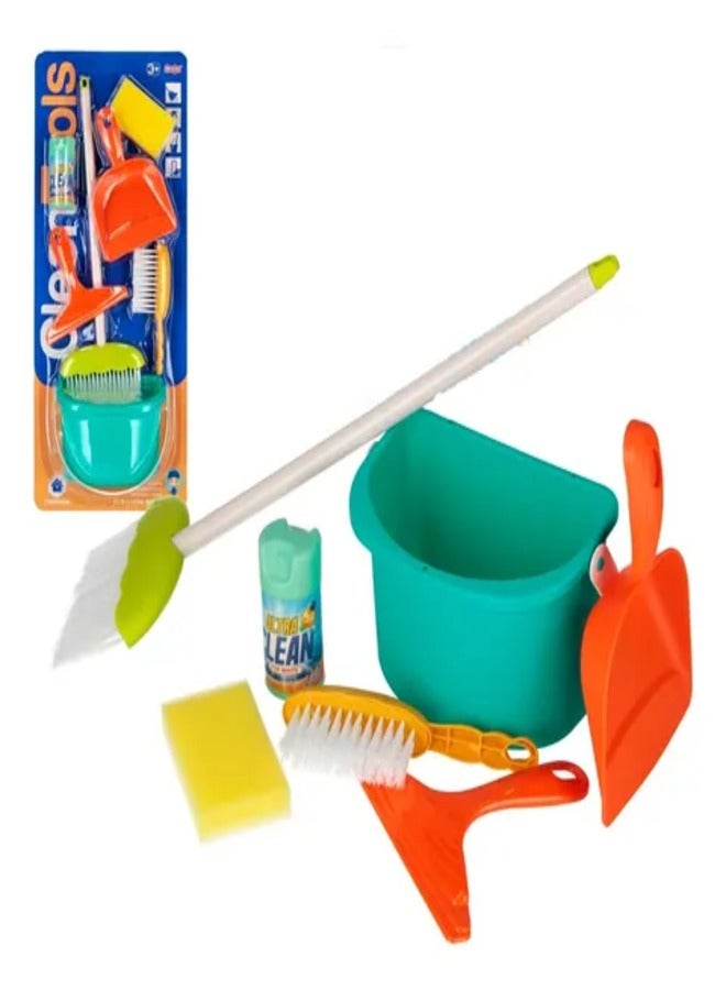 Whynot Kids Cleaning Play Set with Broom, Dustpan, Brush & Realistic Accessories – 6-Piece Educational Toy - Image 4