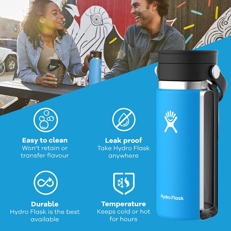 Hydro Flask 12 oz Wide Mouth Bottle with Flex Sip Lid White - Image 1
