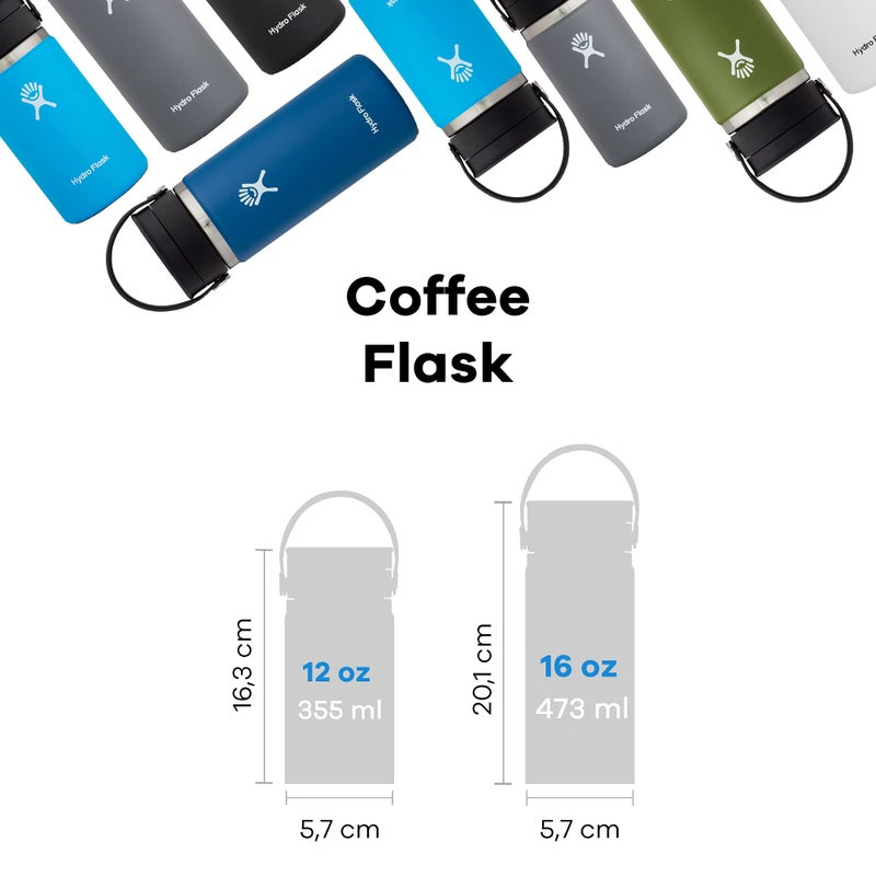 Hydro Flask 12 oz Wide Mouth Bottle with Flex Sip Lid White - Image 2