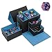 Stepane Dice Tray Dice Tower Storage Box 3 in 1 Dice Holder Case Dice Rolling Tray Dice Rolling Tower Dice Storage Drawers Leather Magnetic Closure DND Accessories Gifts for RPG MTG BlackBlue - Image 3