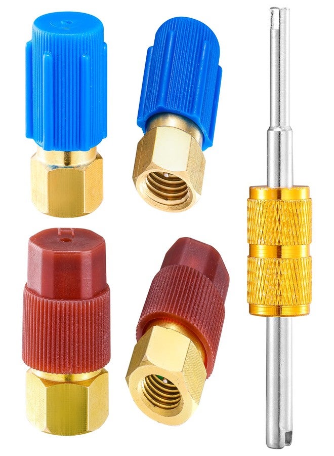 Tigbear R12 to R134A AC Fitting Conversion Adapter, R12 to R134A Adapter Fittings, R12 to R134A AC Retrofit Fitting Adapter, High/Low Fitting Port Retrofit 1/4’’to 7/16"-20 UNF Conversion Adapter - Image 1