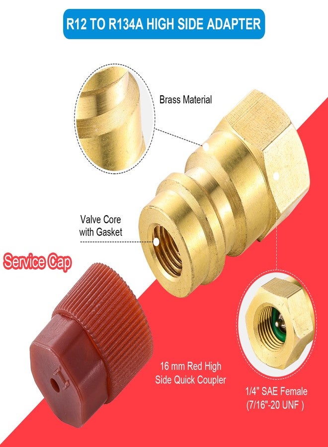 Tigbear R12 to R134A AC Fitting Conversion Adapter, R12 to R134A Adapter Fittings, R12 to R134A AC Retrofit Fitting Adapter, High/Low Fitting Port Retrofit 1/4’’to 7/16"-20 UNF Conversion Adapter - Image 4
