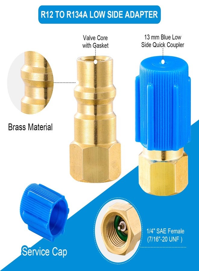 Tigbear R12 to R134A AC Fitting Conversion Adapter, R12 to R134A Adapter Fittings, R12 to R134A AC Retrofit Fitting Adapter, High/Low Fitting Port Retrofit 1/4’’to 7/16"-20 UNF Conversion Adapter - Image 3