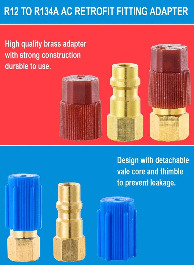 Tigbear R12 to R134A AC Fitting Conversion Adapter, R12 to R134A Adapter Fittings, R12 to R134A AC Retrofit Fitting Adapter, High/Low Fitting Port Retrofit 1/4’’to 7/16"-20 UNF Conversion Adapter - Image 5