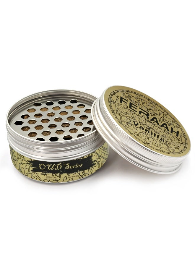 تمثال أرنب ذهبي مزخرف + معطر جو للسيارة برائحة الفانيليا والعود من فيرار | جل عضوي، رائحة تدوم طويلاً، مجموعة مثالية لتزيين المنزل والمكتب ولوحة قيادة السيارة. - Image 2