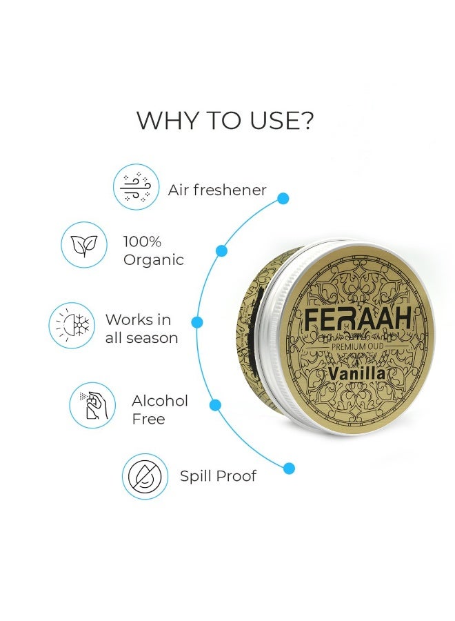 تمثال أرنب ذهبي مزخرف + معطر جو للسيارة برائحة الفانيليا والعود من فيرار | جل عضوي، رائحة تدوم طويلاً، مجموعة مثالية لتزيين المنزل والمكتب ولوحة قيادة السيارة. - Image 5