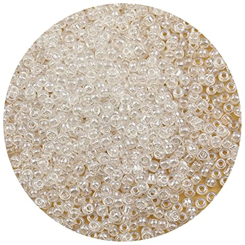 BalaFillic Crystal Pearl Color 4mm Seed Beads About 1200pcs100Grams in Bag 60 Glass Craft Beads for Making Bracelet and Necklace Crystal Pearl
