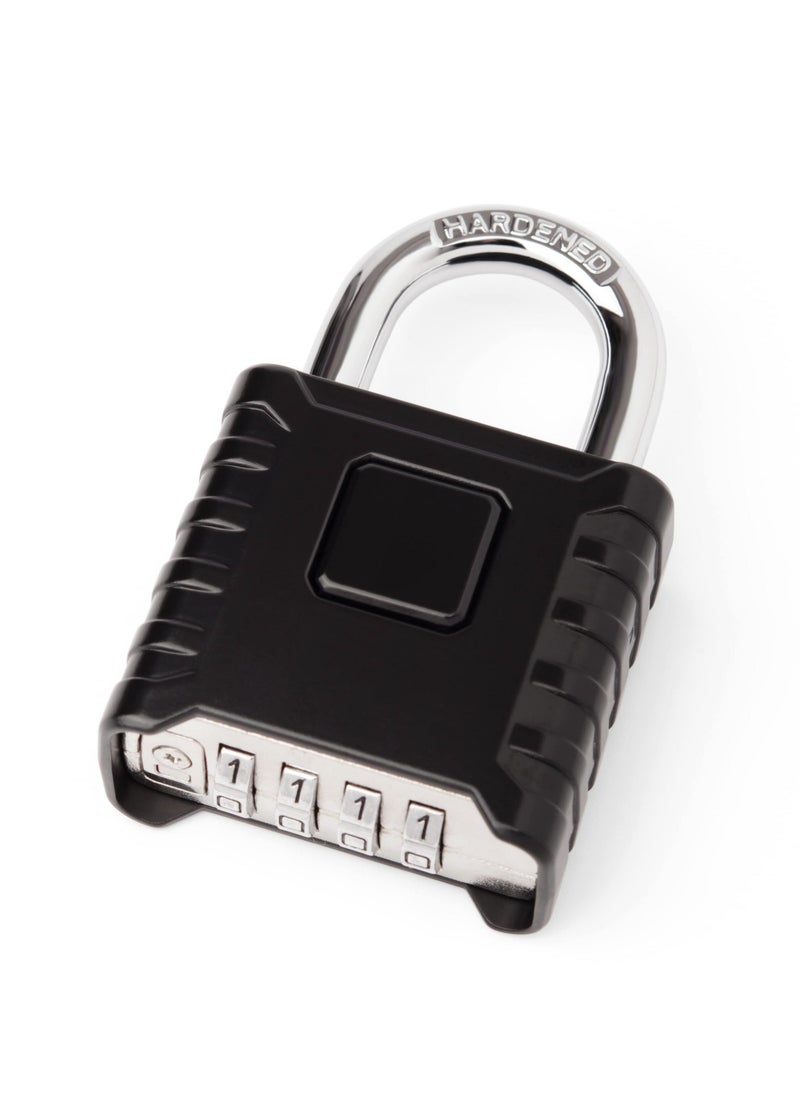 Generic - Heavy Duty Combination Padlocks Outdoor, 52mm Stainless Steel 4 Digit Locker Code Padlock Weatherproof, 4 Digit Combination Padlock for Home Shed Fence Warehouse Garage Black - Image 1