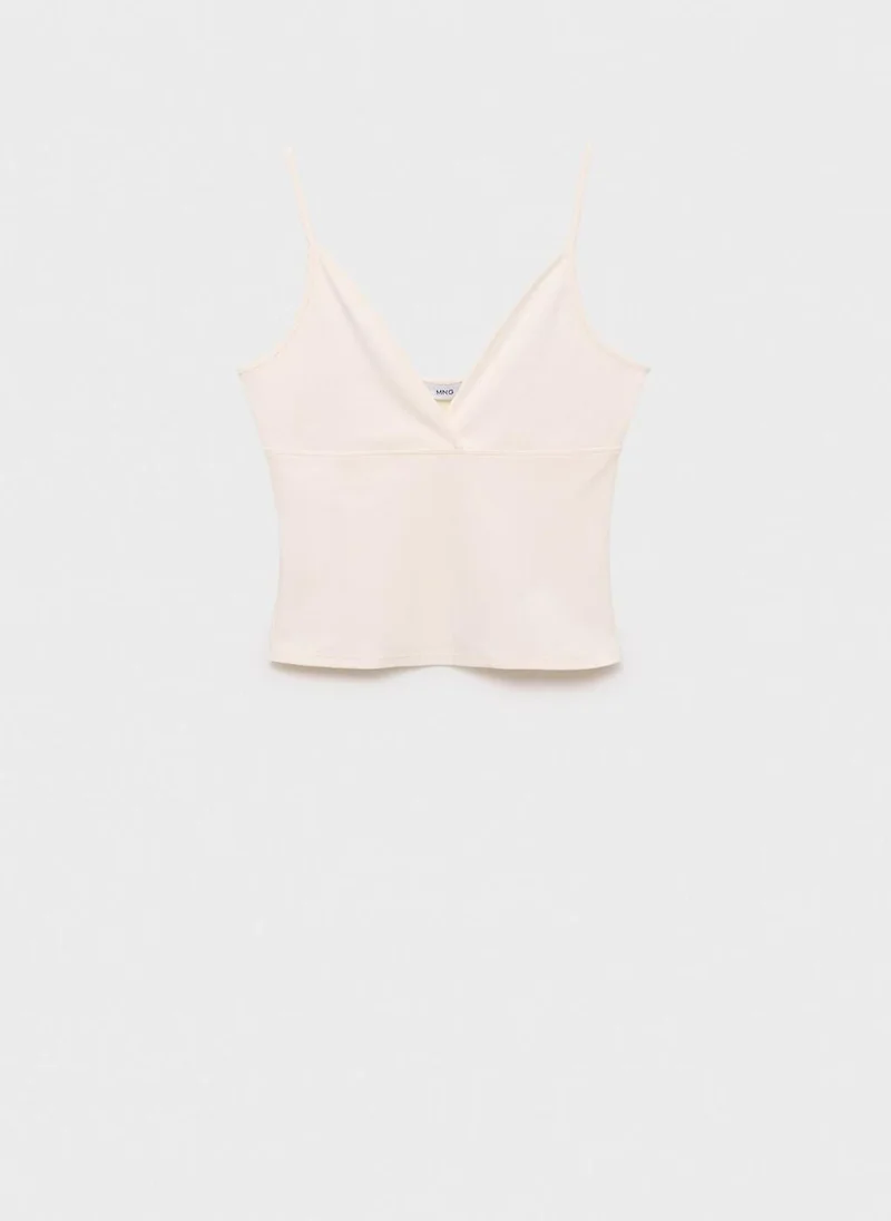 MANGO  Casual V-Neck Cotton Top for Women | Best Price UAE