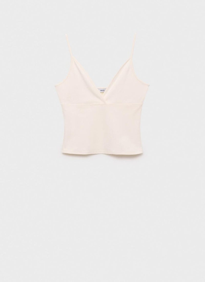 MANGO Casual V-Neck Cotton Top  - Image 5