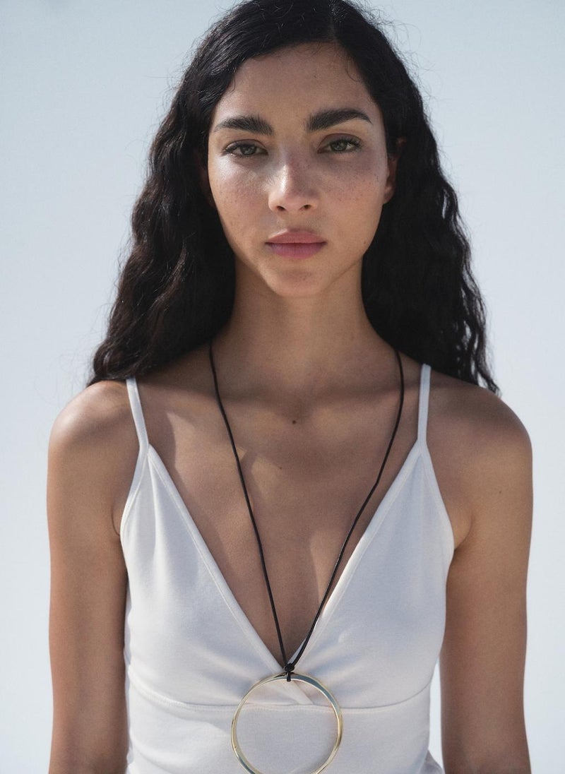 MANGO Casual V-Neck Cotton Top  - Image 4