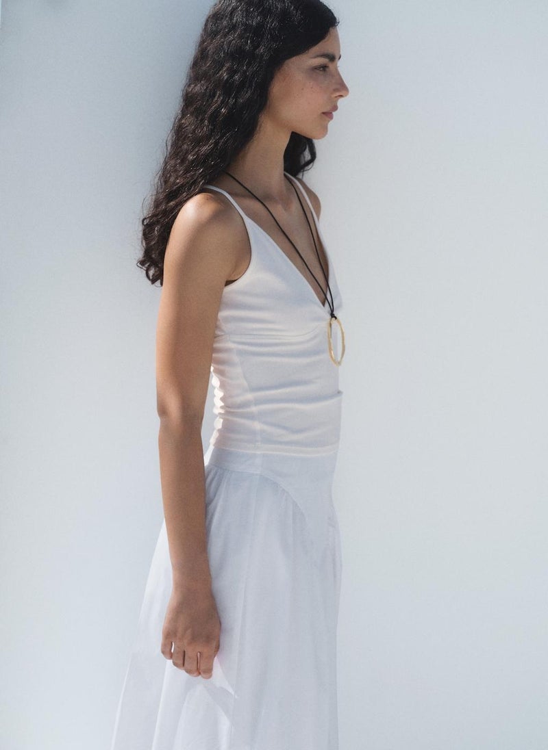 MANGO Casual V-Neck Cotton Top  - Image 3