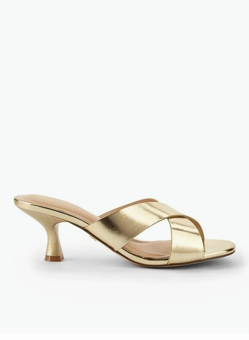Celeste Women Cross Strap Kitten Heel Sandals