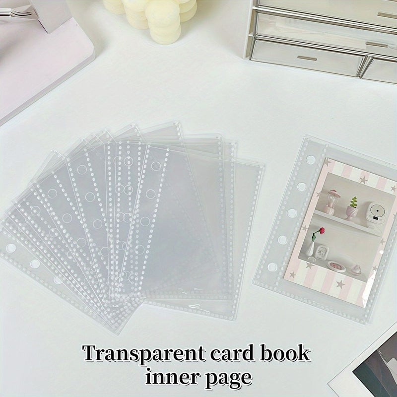 A7 Transparent Loose Leaf Refill Sheets 25 Pack PP Material for Photo Cards Postcards Office Stationery Supplies - Image 1