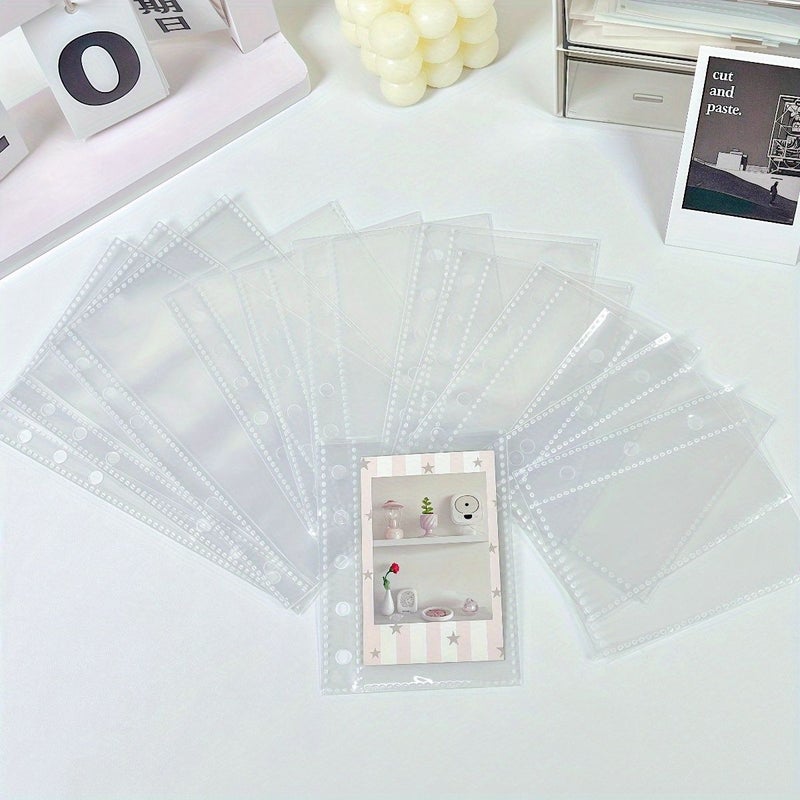 A7 Transparent Loose Leaf Refill Sheets 25 Pack PP Material for Photo Cards Postcards Office Stationery Supplies - Image 2