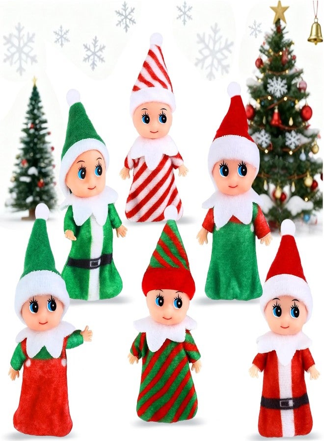 Skylety 6 Pieces Christmas Elf Tiny Elves Miniature Toys Christmas Decorations Accessories Stocking Stuffers for Xmas Adults(Classic Style) - Image 1