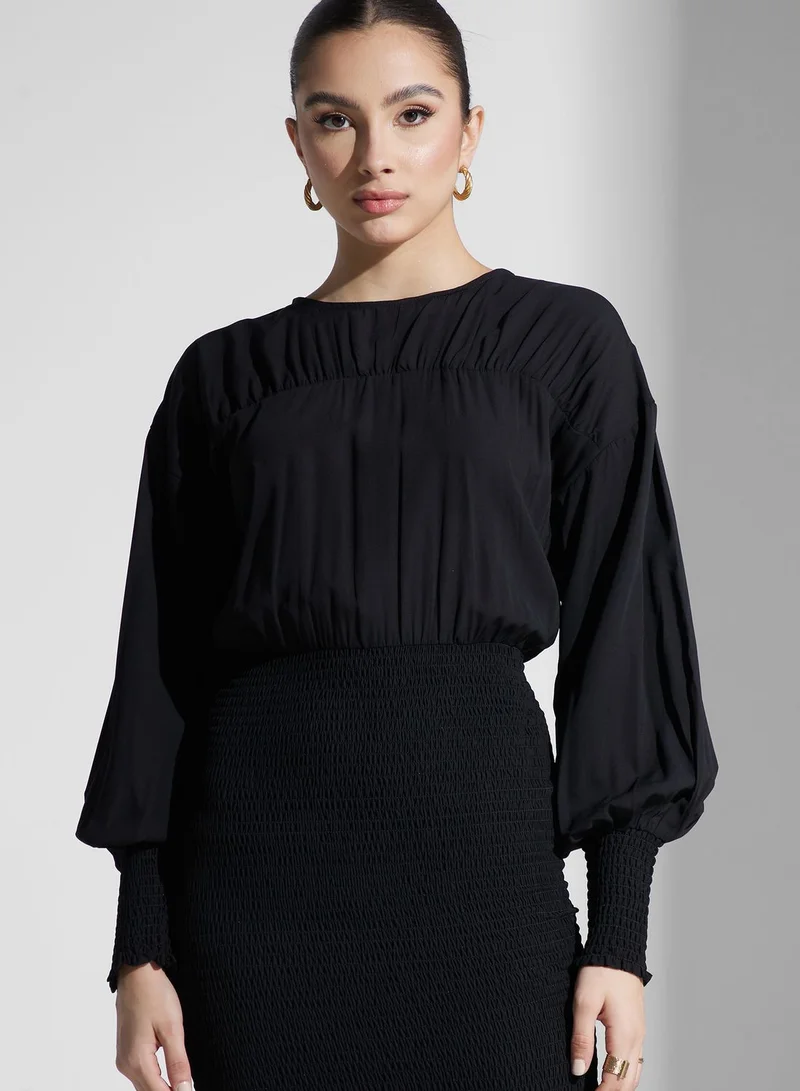 PRETTY LAVISH Balloon Sleeve Dress