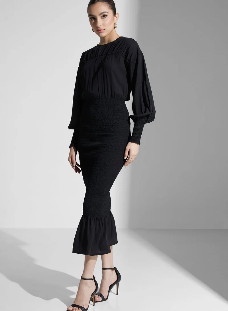 PRETTY LAVISH Balloon Sleeve Dress