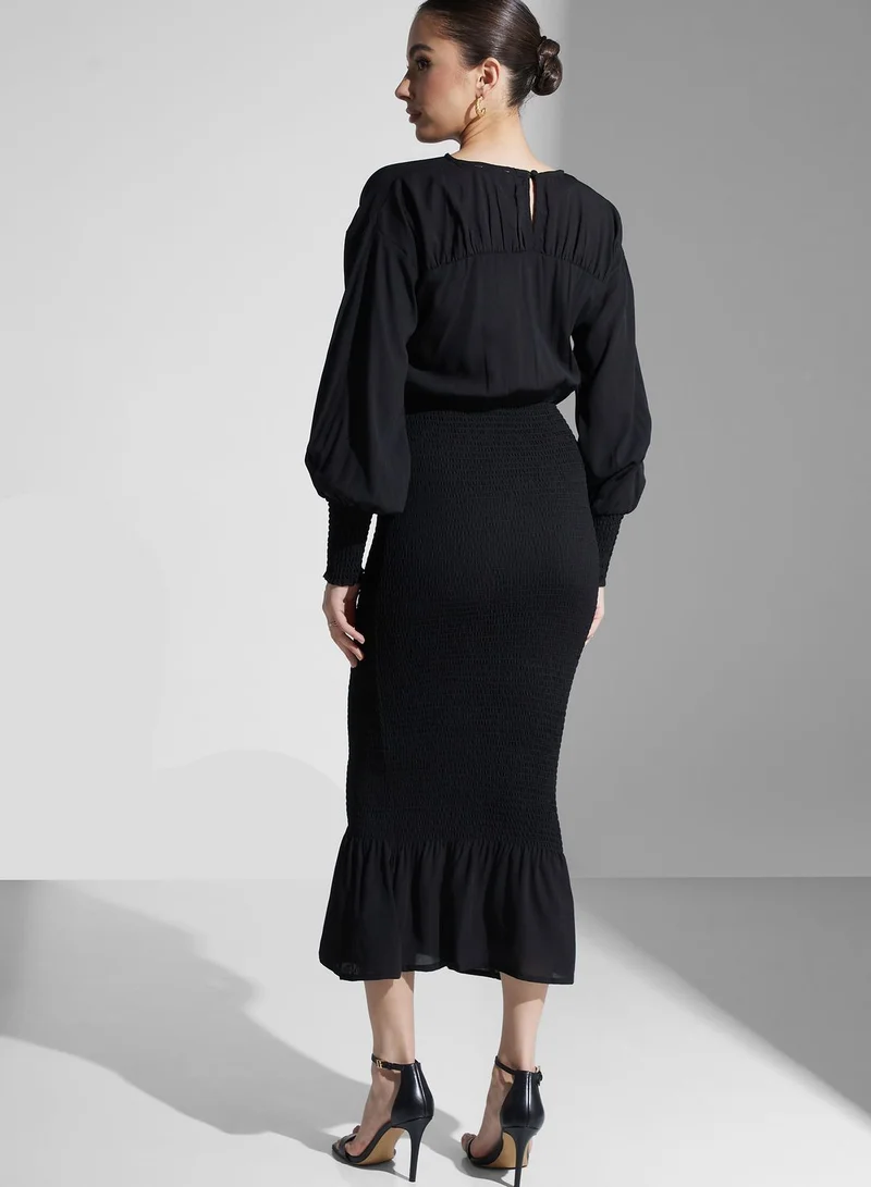 PRETTY LAVISH Balloon Sleeve Dress