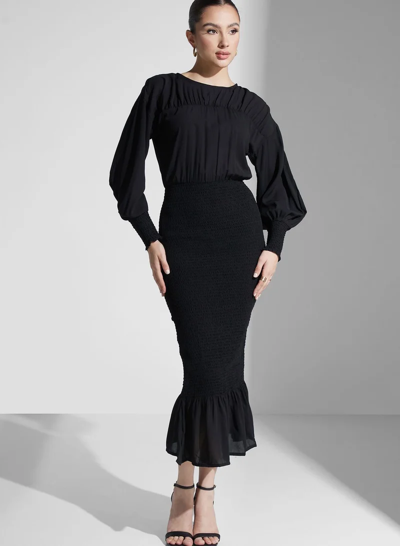 PRETTY LAVISH Balloon Sleeve Dress
