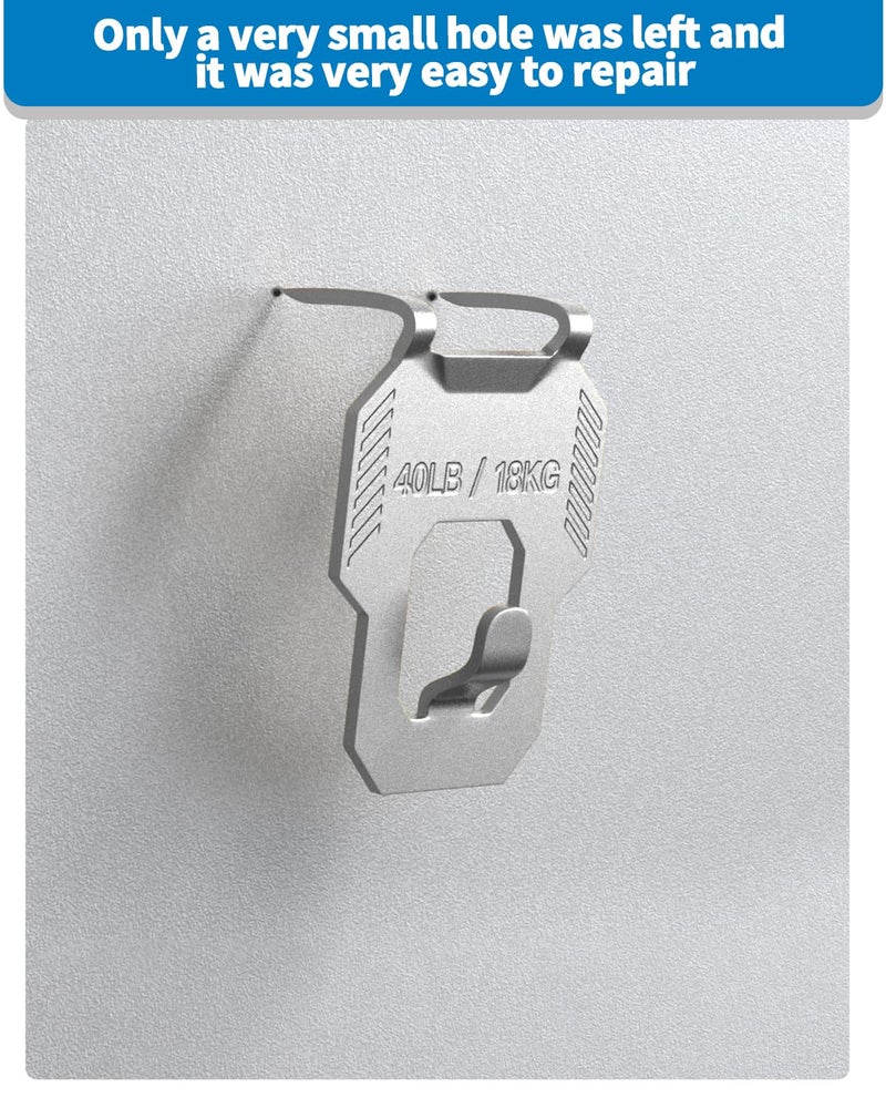 LZC 20Pcs Claw Drywall Picture Hanger: Wall Hooks for Hanging Picture Mirror Photo Poster Kit - No Damage Heavy Duty Wall Hanger for Room Office Decor Easy Tool-Free Nail-Free Holds Up to 40Lbs - Image 5