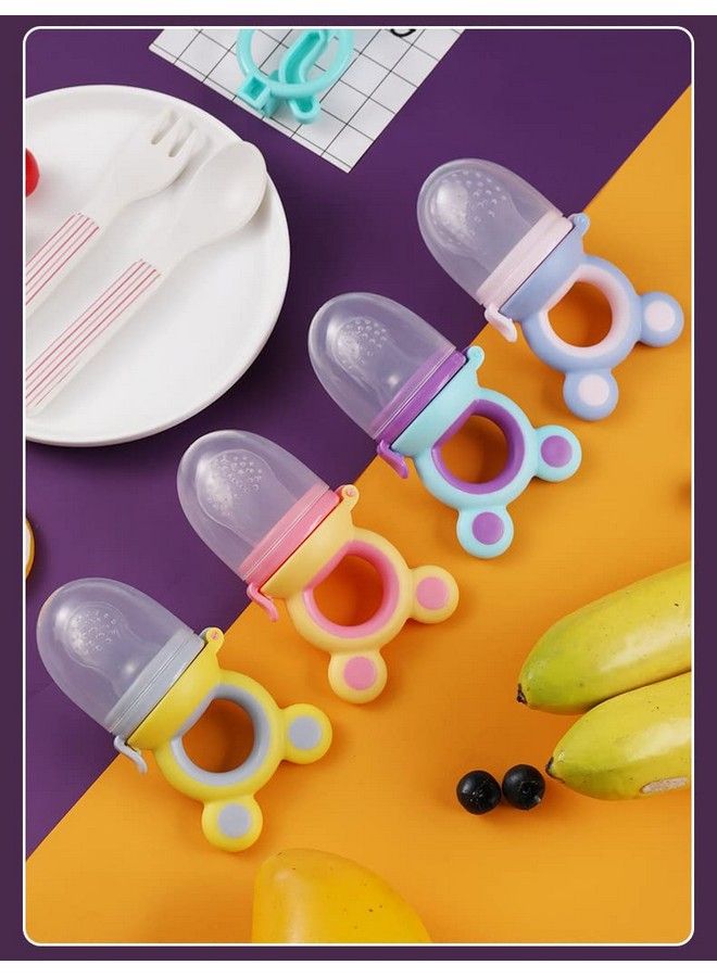 BabyGo Organic Baby'S Bpa Free Silicone Nipple Food Nibbler For Fruits With Storage Box (Multicolor) (Simple Design) - Image 4