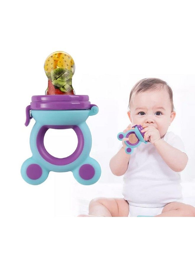 BabyGo Organic Baby'S Bpa Free Silicone Nipple Food Nibbler For Fruits With Storage Box (Multicolor) (Simple Design) - Image 1