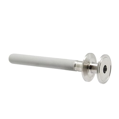 QiiMii Stainless Steel Double 15 TriClamp Diffusion Stone 2 Micron Aeration Stone Carbonation Stone with 15 Tir Clamp CO2 inlet 6 Length 15 Tri Clamp - Image 1