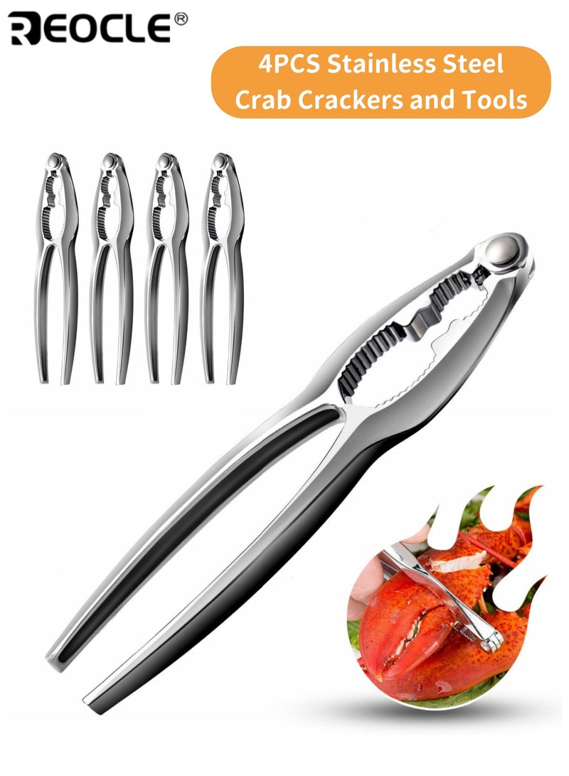 REOCLE 4 PCS Crab Leg Crackers and Tools Shellfish Crab Claw Seafood Lobster Cracker Set Multi-Purpose Nut Crackers for Crab Legs Easy to Use Durable Ideal for Seafood Lovers Home Dinners Parties - Image 1