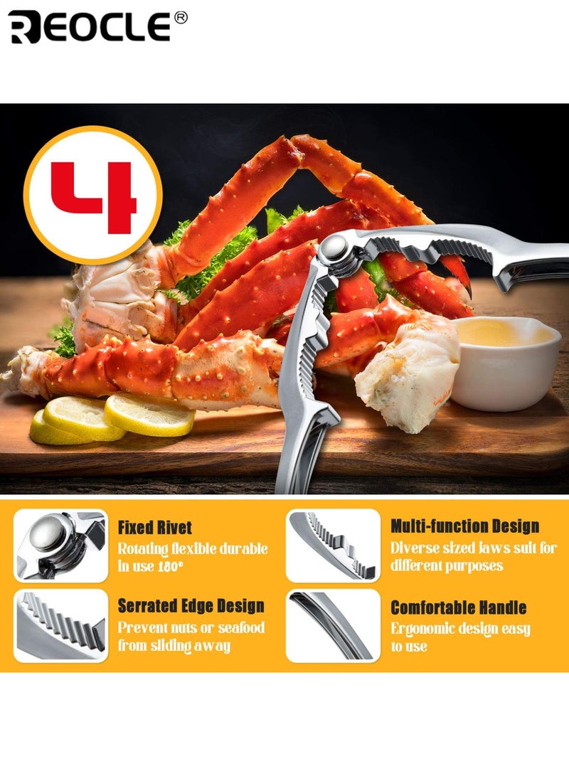 REOCLE 4 PCS Crab Leg Crackers and Tools Shellfish Crab Claw Seafood Lobster Cracker Set Multi-Purpose Nut Crackers for Crab Legs Easy to Use Durable Ideal for Seafood Lovers Home Dinners Parties - Image 3