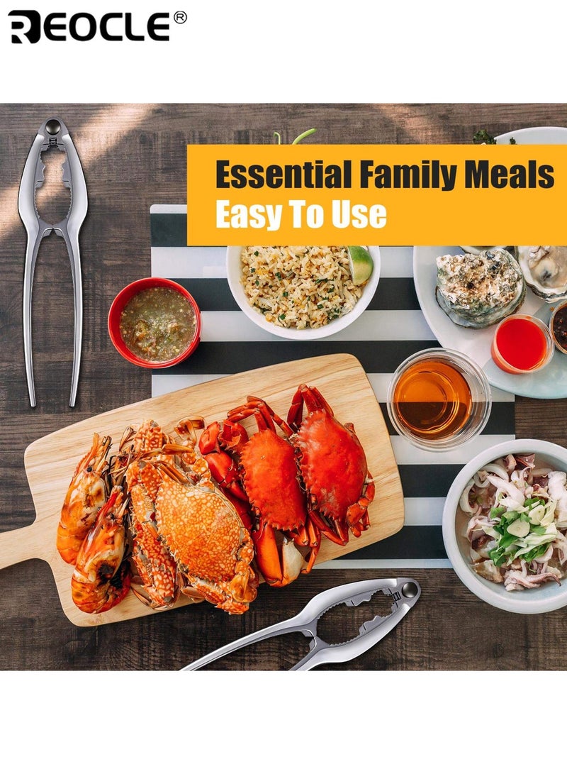 REOCLE 4 PCS Crab Leg Crackers and Tools Shellfish Crab Claw Seafood Lobster Cracker Set Multi-Purpose Nut Crackers for Crab Legs Easy to Use Durable Ideal for Seafood Lovers Home Dinners Parties - Image 3