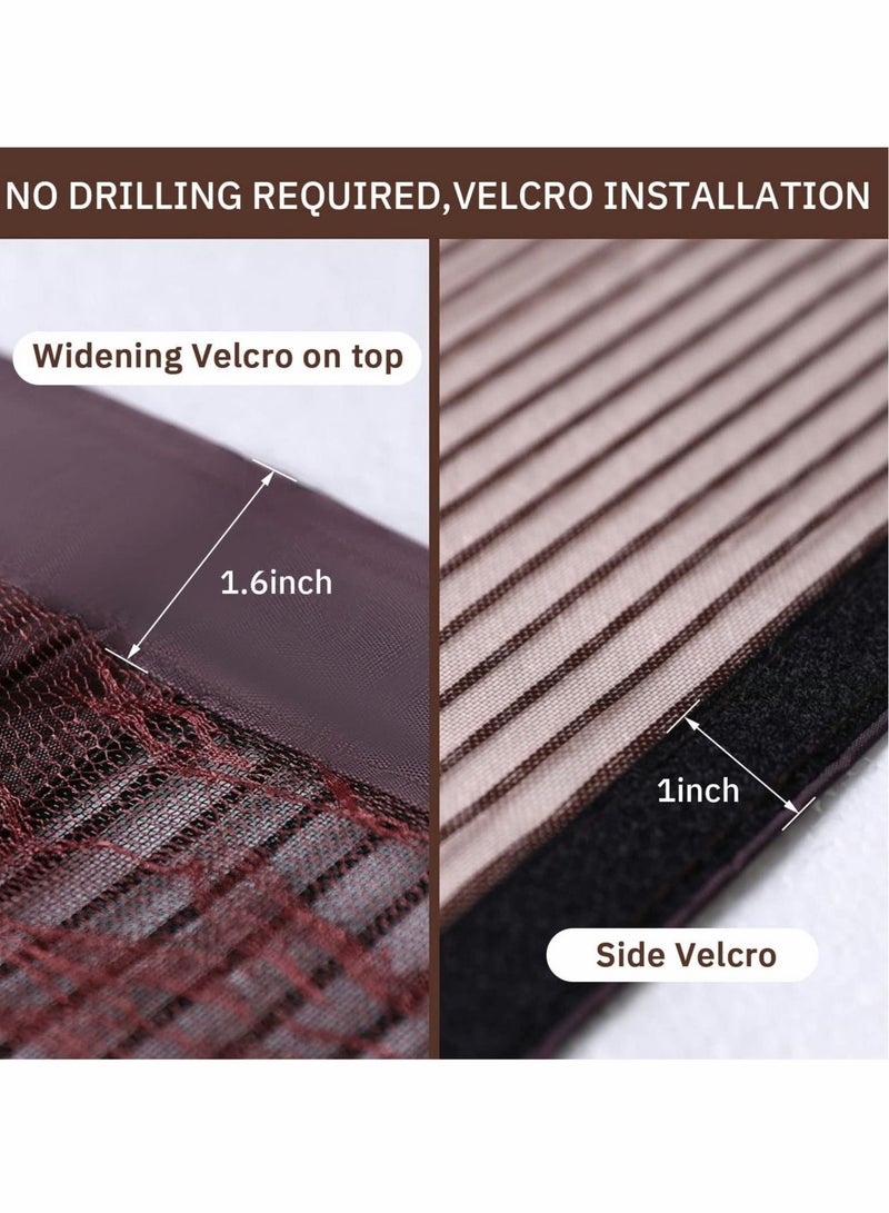 كابتن تيك Magnetic Fly Screen Door Retractable Mesh with Magnet Sliding Hands Free Net, Pet & Kid Friendly 100x210cm Brown - Image 5