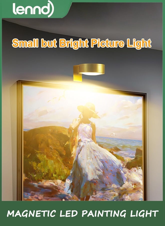 LENND 3-Pack Wireless Battery Operated Picture Lights: Each picture light is up to 80 lumens, with a high transmittance shade for a brighter overall effect. Painting light use 3 AA batteries (batteries not included) and can be used by simply replacing the batteries  - Image 2