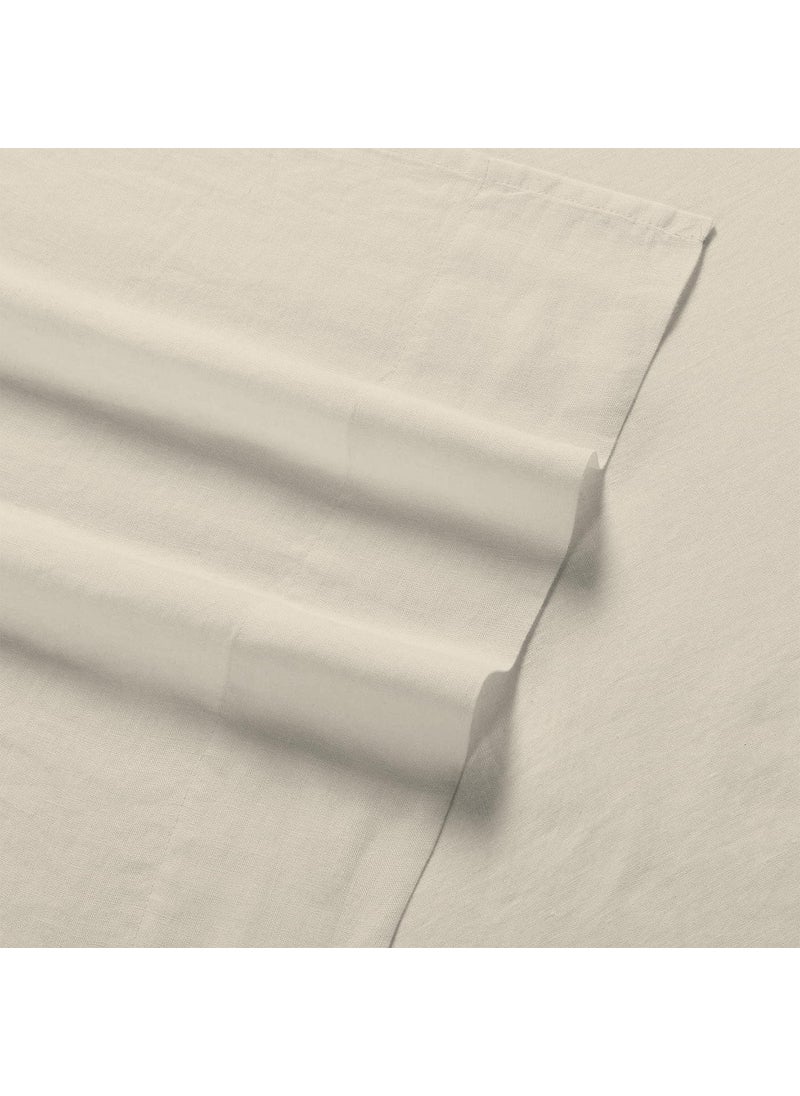 SUPREME ELEGANCE 100% Cotton Fresh Ivory King Size Fitted Sheet Only  Lightweight & Breathable Bottom Sheet  Cool & Crisp Easy Fit 17 Deep Pocket King Fitted Sheet (78 W x 80 L)  - Image 5