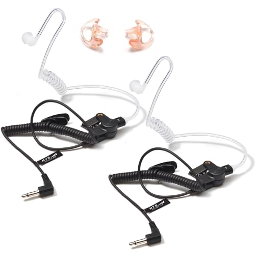HYS 3.5mm Police Listen Only Acoustic Tube Earpiece with One Pair Medium Earmolds for Speaker Mics - Image 1