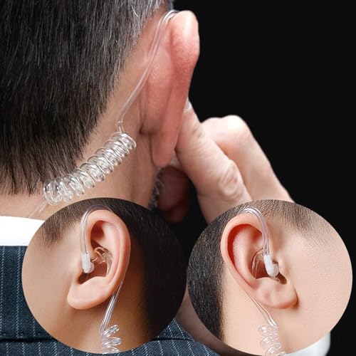 HYS 3.5mm Police Listen Only Acoustic Tube Earpiece with One Pair Medium Earmolds for Speaker Mics - Image 5
