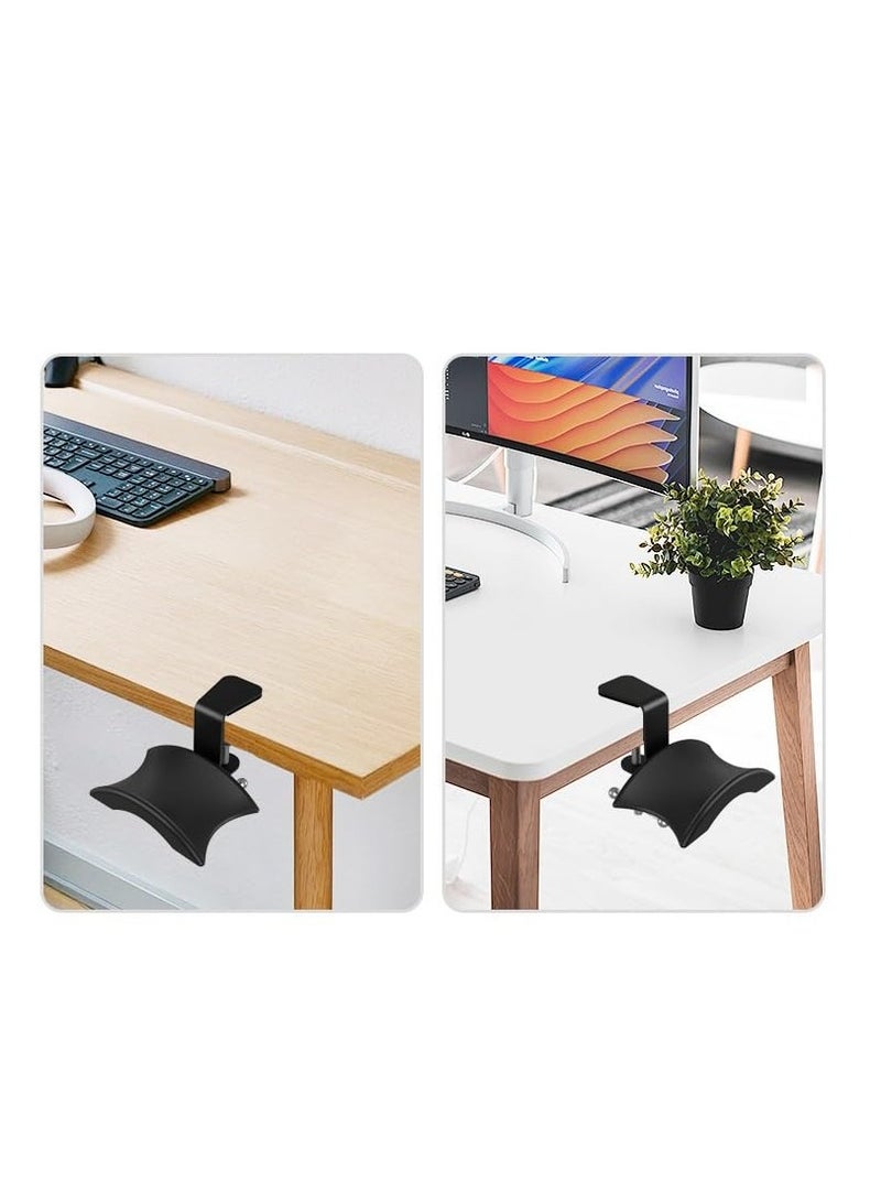 KASTWAVE Headphone Headset Holder Hanger, 1PACK Universal Gaming Headphones Stand, Mount Under Desk Hook Clip with Adjustable Clamp for Most Headphone, Black - Image 2