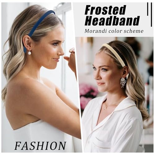 YONOY 10 PCS Thin Hair Bands with Teeth, Plastic Headbands for Girls, Non-Slip Teeth Comb Headbands - 10 Colors, Short Morandi Hair Accessories - Image 5