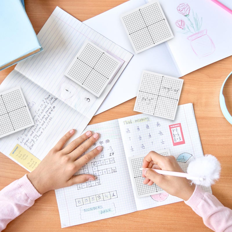 Tecreddy Graph Sticky Notes, 8 Pads, 3x3 Inch, Graph Paper Sticky Notes, Grid Sticky Notes, Coordinate Plane Sticky Notes for Office School Math Supplies - Image 5