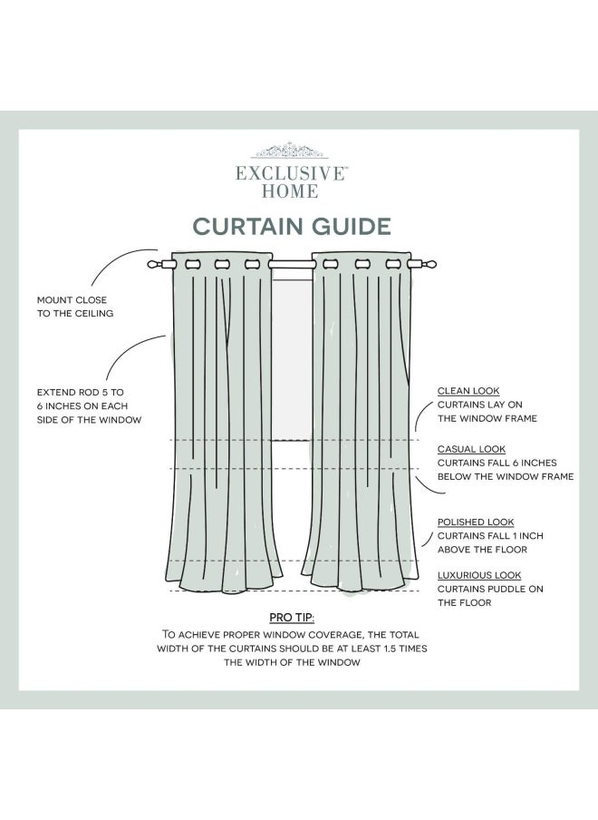 Exclusive Home Curtains - Exclusive Home Chateau Striped Faux Silk Grommet Top Curtain Panel Pair 54 x84 Dove Grey - Image 1