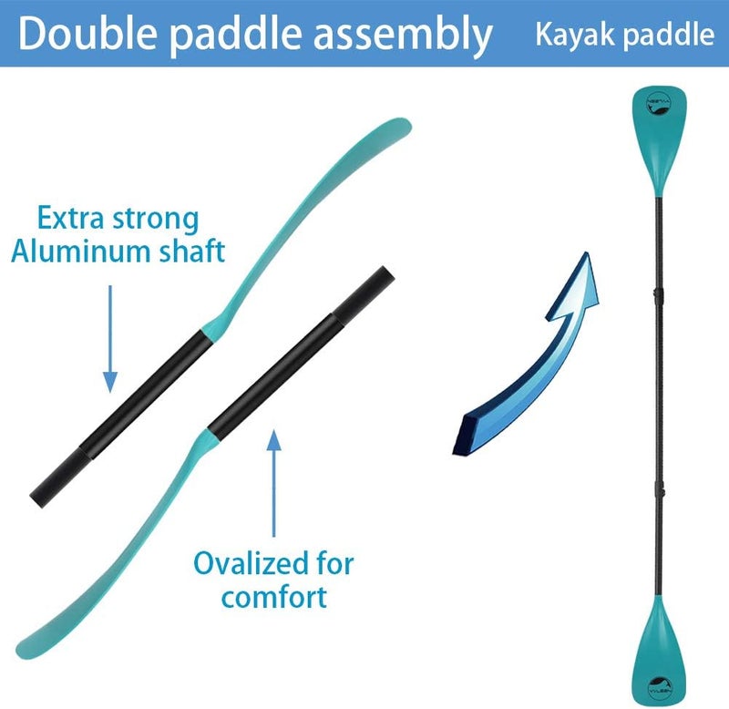 YVLEEN SUP Paddle Board Paddle，Stand up Paddleboard Paddles Adjustable Aluminum 4-Piece Floating Kayak Paddle，Convertible Paddle - Image 3
