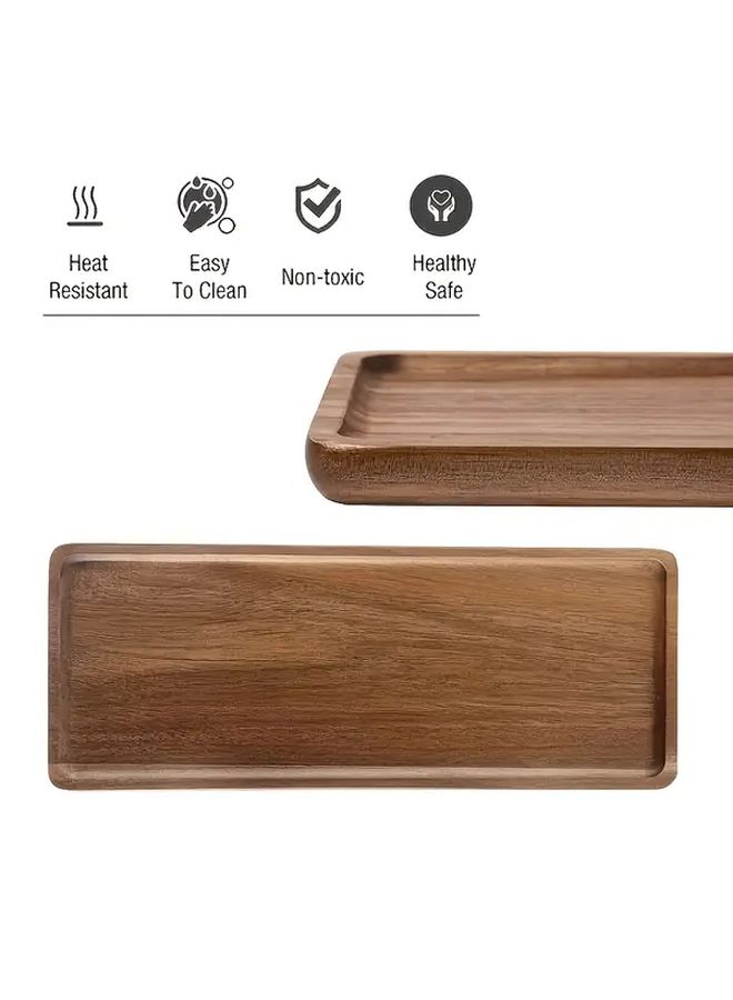 Rectangular Wooden Display Trays 4pcs Set For Cake Dessert Food Plate - Image 3