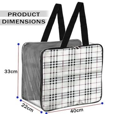AGROHA Multipurpose Transparent Storage Bag for Clothes PVC Packing Organizer For Sarees ClothesStorage Organizer Wardrobe organizer for clothes 40x32x22 CM Burbery Pack of 6 - Image 2