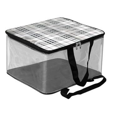 AGROHA Multipurpose Transparent Storage Bag for Clothes PVC Packing Organizer For Sarees ClothesStorage Organizer Wardrobe organizer for clothes 40x32x22 CM Burbery Pack of 6 - Image 1