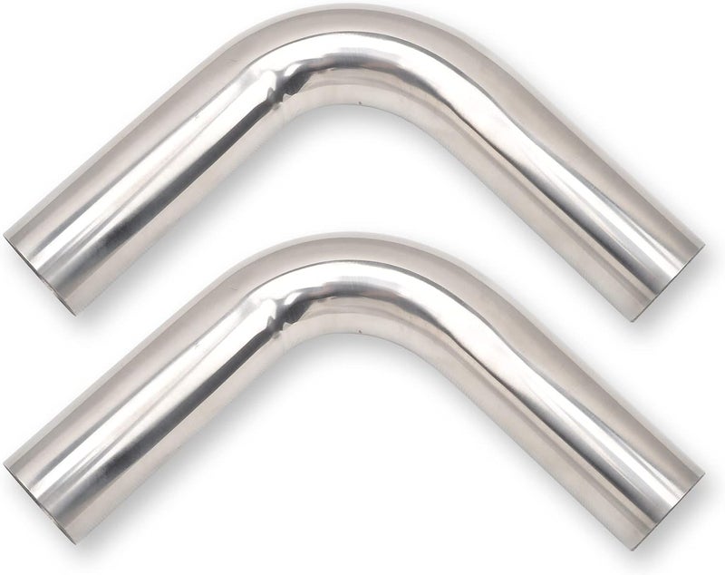 FGJQEFG 3 Inch 90 Degree Mandrel Exhaust Pipe Tube, T304 Stainless Steel, 2PCS - Image 1