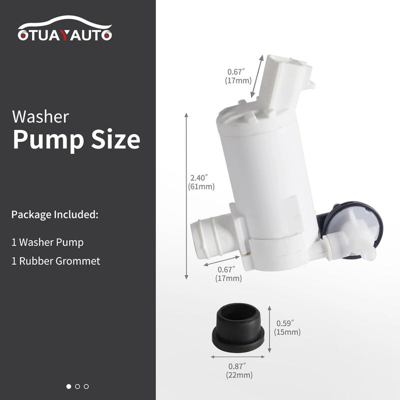 OTUAYAUTO Windshield Washer Pump Replacement for 2007-2011 Honda CRV - Factory OE Style with Grommet 76806-SMA-J01 - Image 2