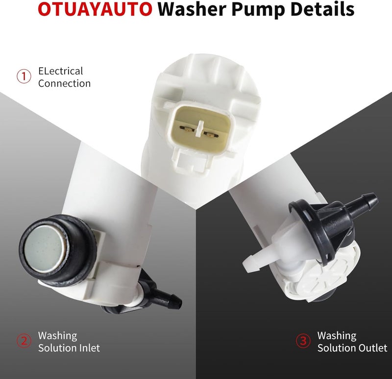 OTUAYAUTO Windshield Washer Pump Replacement for 2007-2011 Honda CRV - Factory OE Style with Grommet 76806-SMA-J01 - Image 4